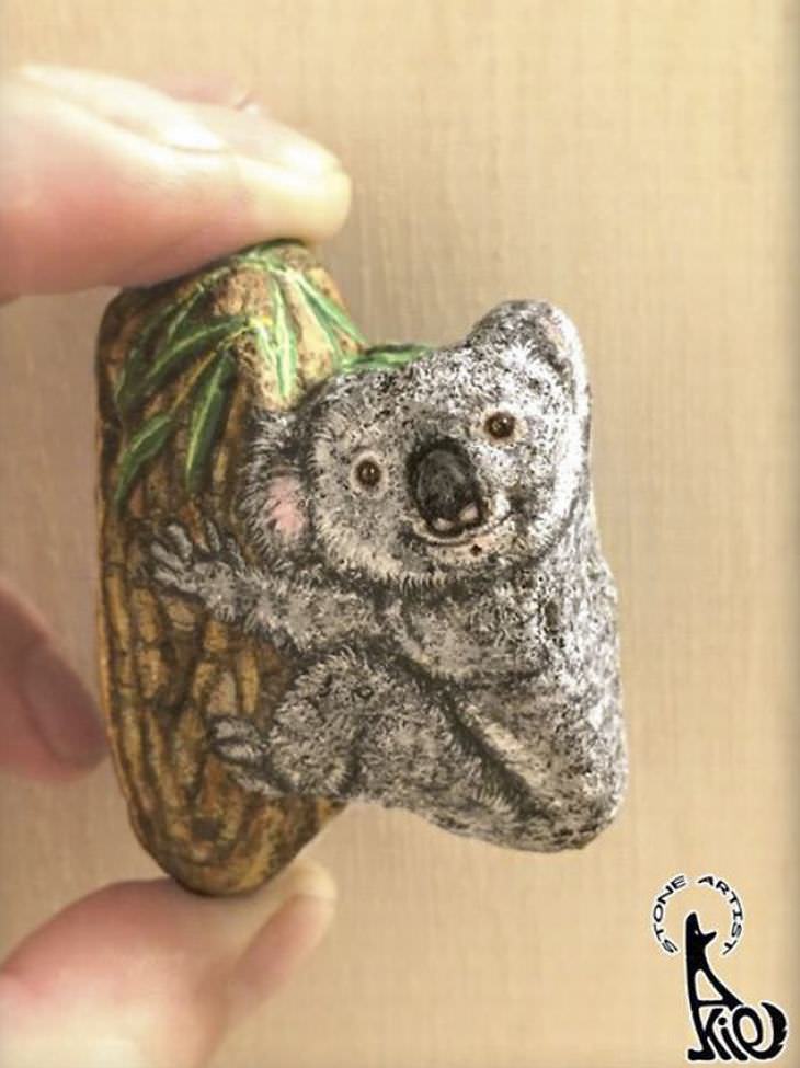 A arte de Akie Nakata usando pedras