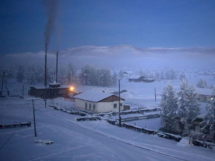 frio, aldeia, Sibéria