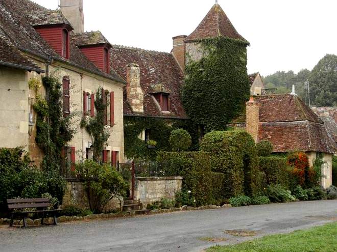 França, medieval, arquitetura, vilarejos