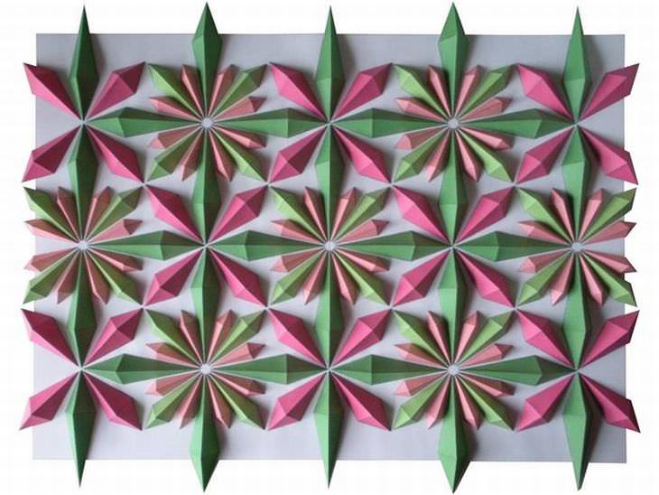 mosaicos de origami de Kota Hiratsuka