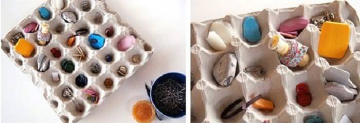 reciclagem de caixa de ovos