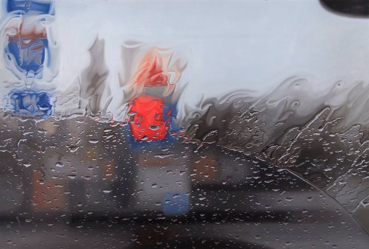pinturas ultrarrealistas de chuva