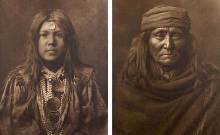 Retratos do início do século XX de nativos americanos