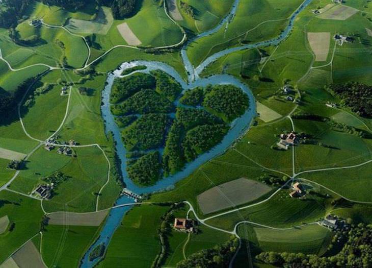 formato de coração em paisagens da natureza