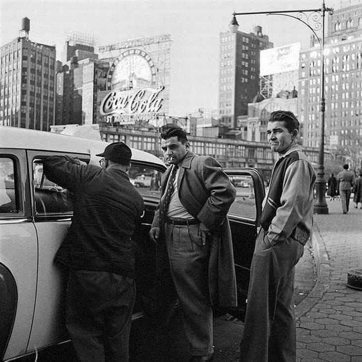 Belas fotos preta e branca dos anos 50 Nova Iorque