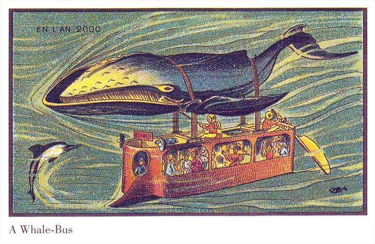 Cartões postais da previsão do futuro do século XIX 