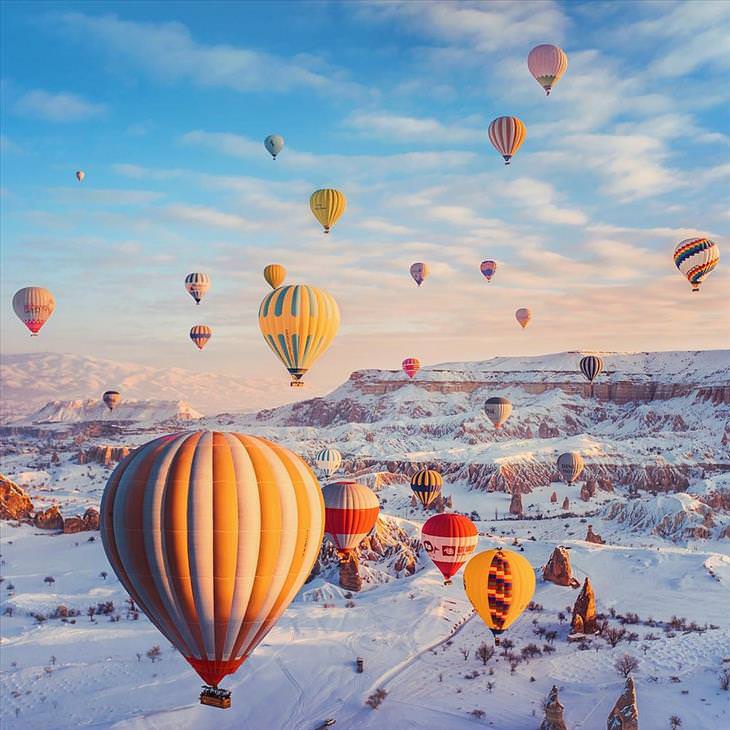 15 fotos inspiradoras de como é voar de balão na Cappadocia