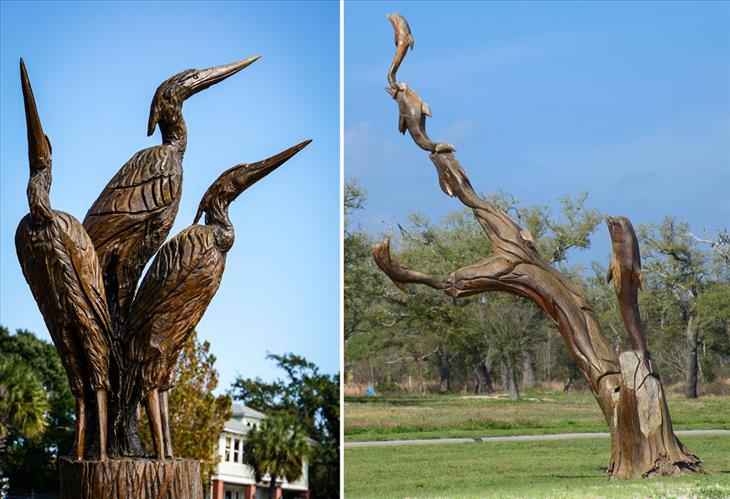 esculturas com árvore