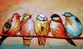 pintura de pássaros