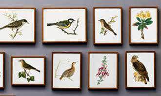 Jogo dos Erros: uma coleção de fotos de pássaros na parede