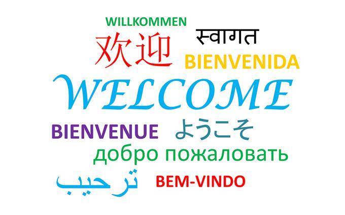 "bem vindo" em línguas diferentes