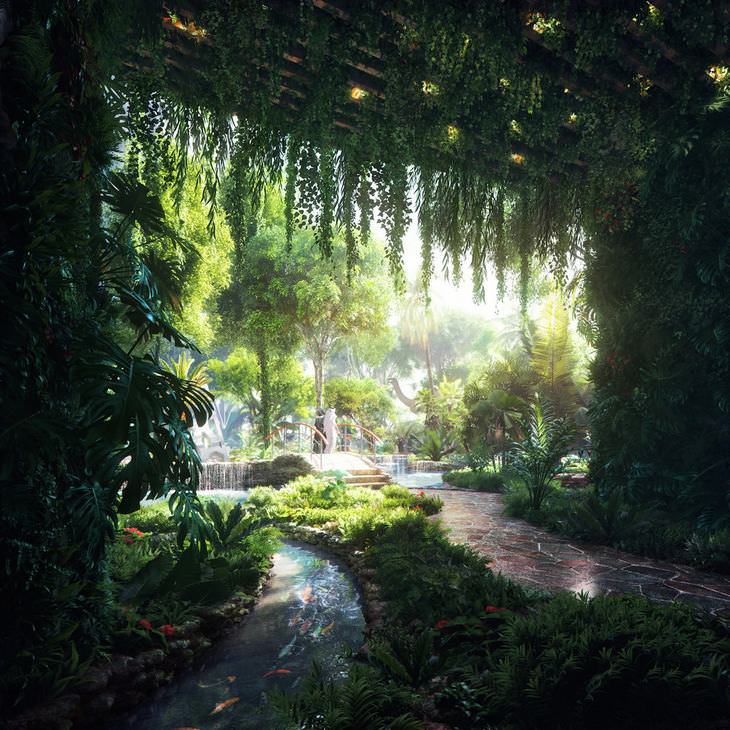 hotel bilionário em dubai tem floresta tropical artificial