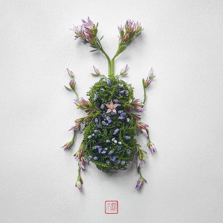insetos feitos com flores