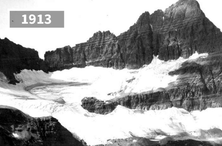Past and Present Shepard Glacier, USA