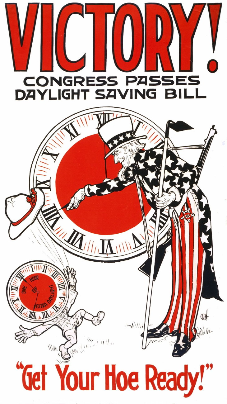 Word War I Inventions Daylight Savings bill US poster