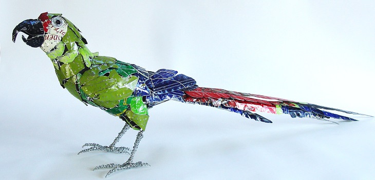 Belas esculturas de animais feitas de sucata reciclada por Barbara Franc