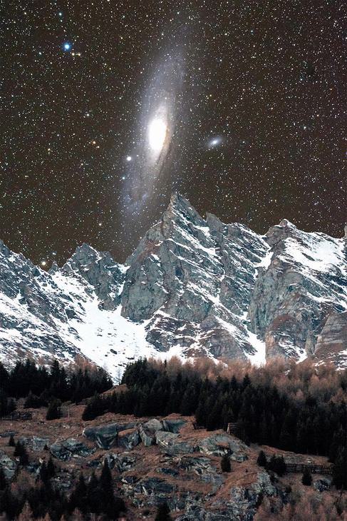 Galáxia de Andrômeda Uma vista da galáxia de Andrômeda, na Suíça.