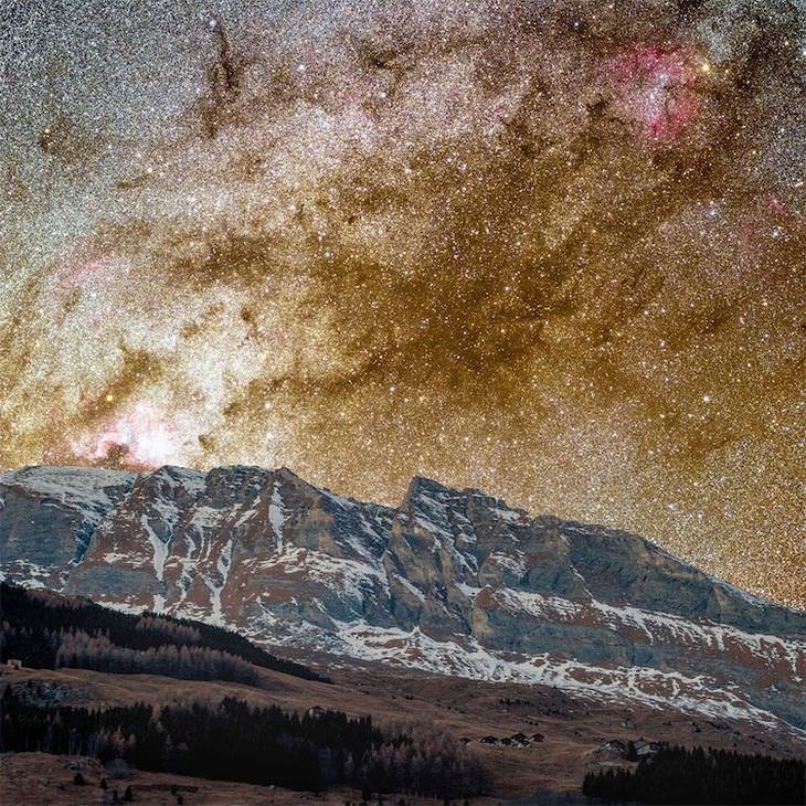Galáxia de Andrômeda Uma vista da Nebulosa Escura da Suíça.