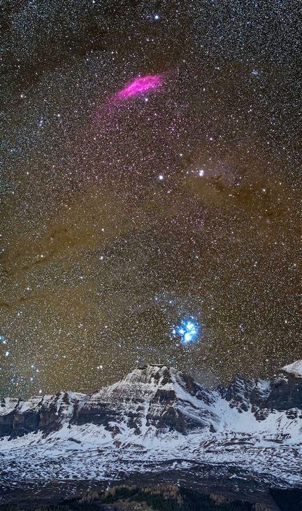 Galáxia de Andrômeda Nebulosa da América do Norte e Plêiades ​​