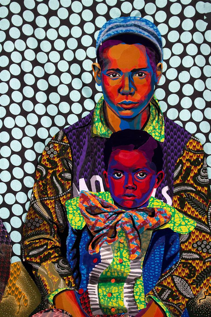 A arte do quilt afro-americano "Por Deus e pela Verdade" (detalhe)