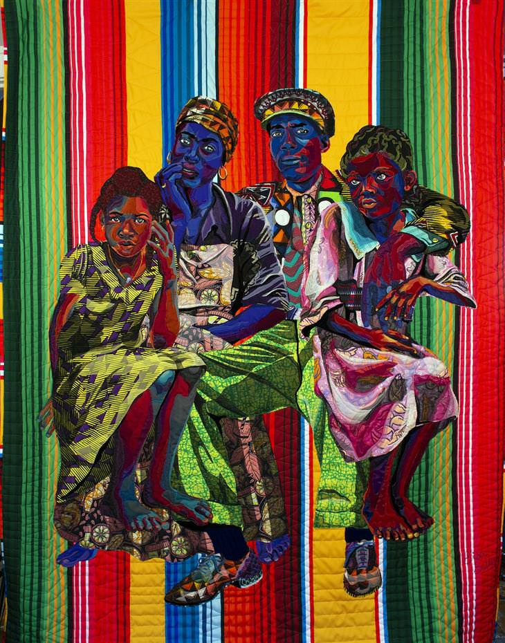 A arte do quilt afro-americano "Parentes"