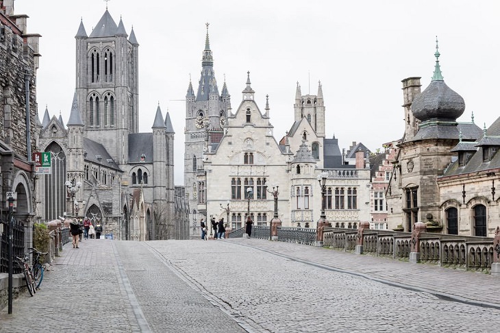 Cidades vazias quarentena coronavírus Ghent, Bélgica