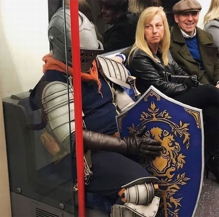Imagens divertidas que se vê no metrô
