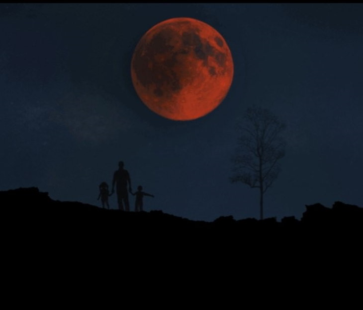 A Lua da Flor tingiu-se de vermelho em Weston, Flórida, EUA