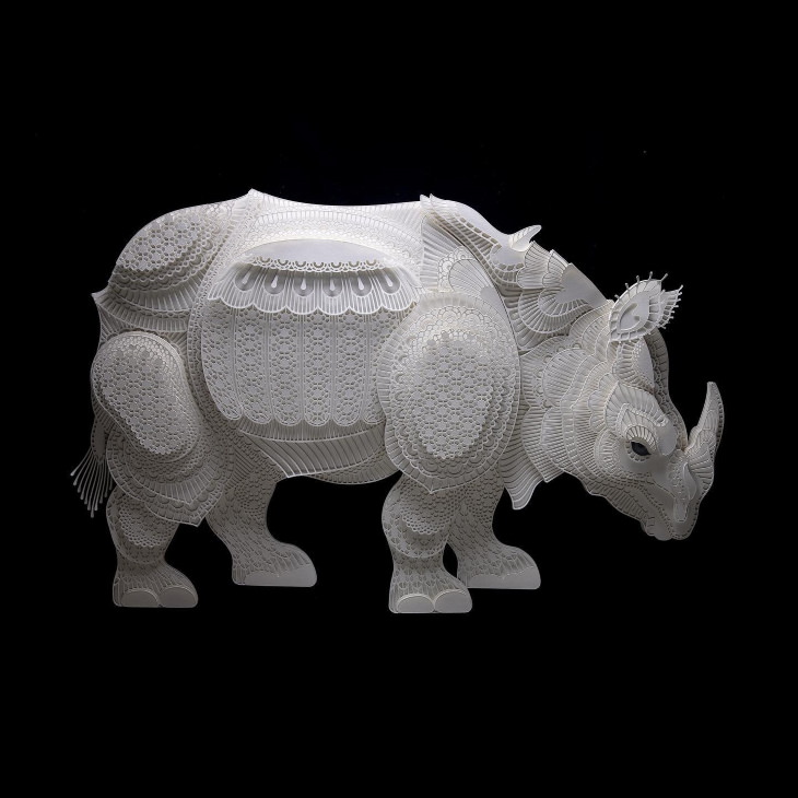 Patrick Cabral  animais de papel rinoceronte