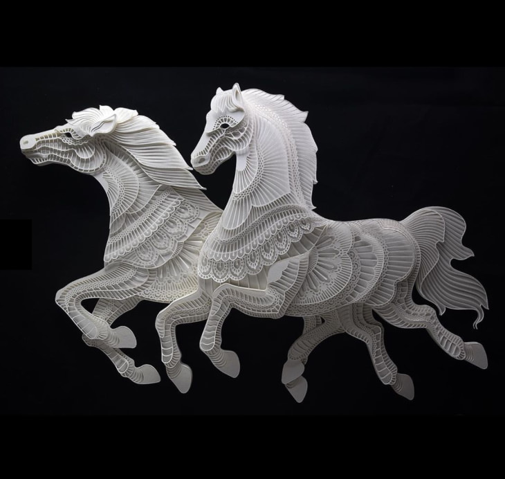 Patrick Cabral animais de papel cavalos
