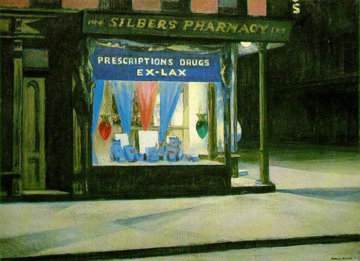  Edward Hopper, Farmácia, 1927