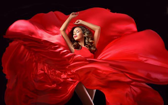 diva in a red dress