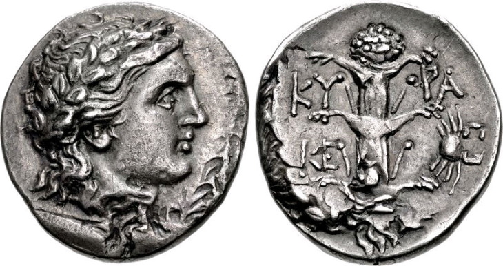 10 fatos históricos fascinantes Moeda ptolemaica com silfio (300-282 o 275 a. C.)