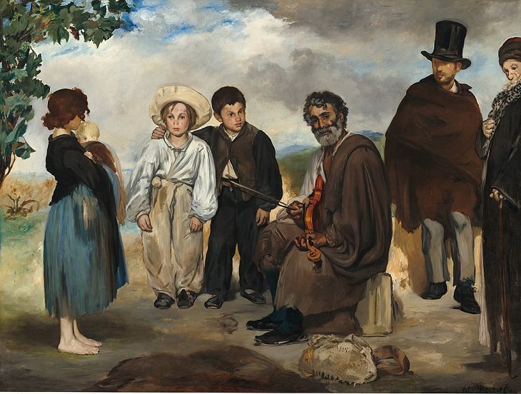 Collected works of 19th century French Impressionist and modernist painter Édouard Manet, The Old Musician, 1862