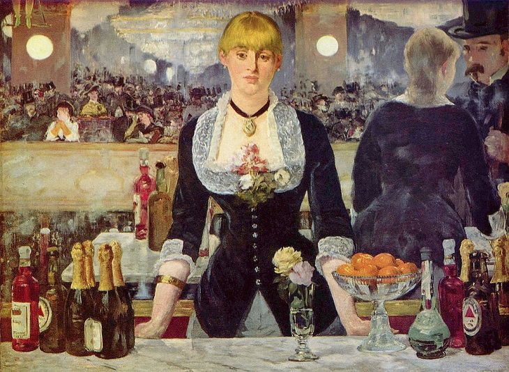 Collected works of 19th century French Impressionist and modernist painter Édouard Manet, A Bar at the Folies-Bergère, 1881-1882