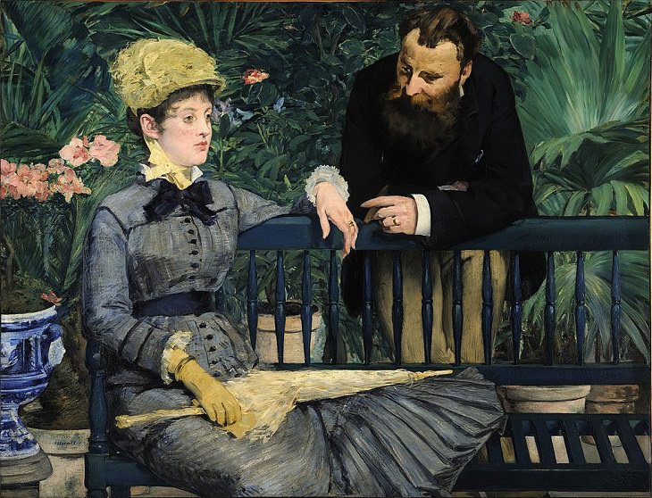 Collected works of 19th century French Impressionist and modernist painter Édouard Manet, In the Conservatory, 1879