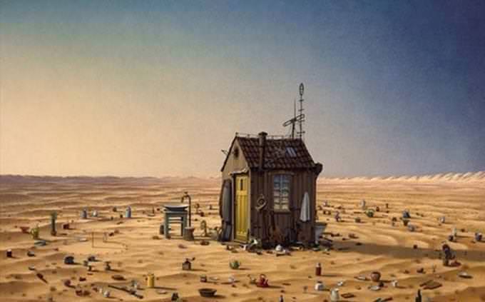 Casa solitária no deserto