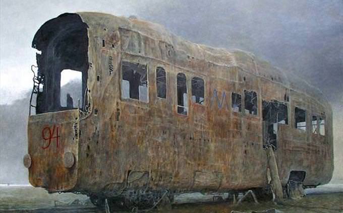 Destruição do trem abandonado