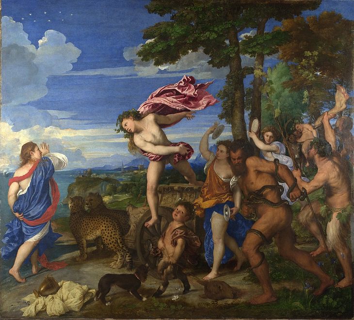 "Baco e Ariadne", de Ticiano, 1522-1523