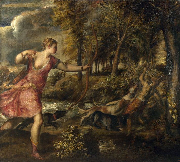 'A morte de Acteon', por Ticiano, 1559