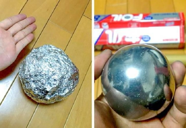 Beautiful artistic creations made by humankind and civilization over time, A new creative and trending hobby in Japan that involves polishing aluminium tin foil balls until they are perfectly shiny spheres