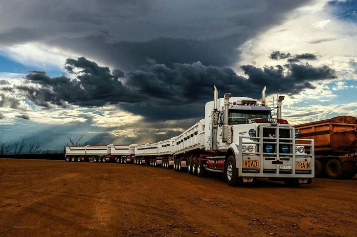 Beautiful artistic creations made by humankind and civilization over time, The Australian Road Train, the world’s longest truck