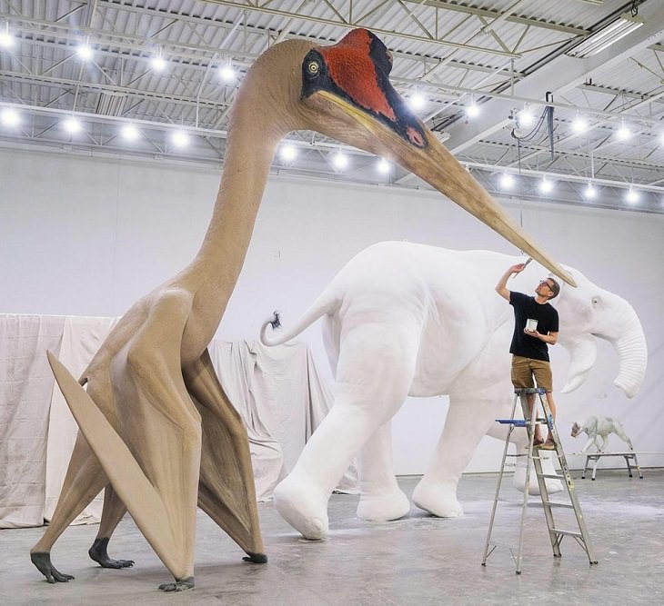 Beautiful artistic creations made by humankind and civilization over time, A statue of the largest flying animal that ever lived, the Quetzalcoatlus