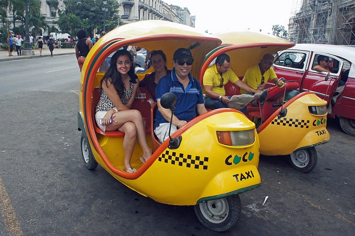 Táxis bizarros pelo mundo todo Coco táxii, Cuba