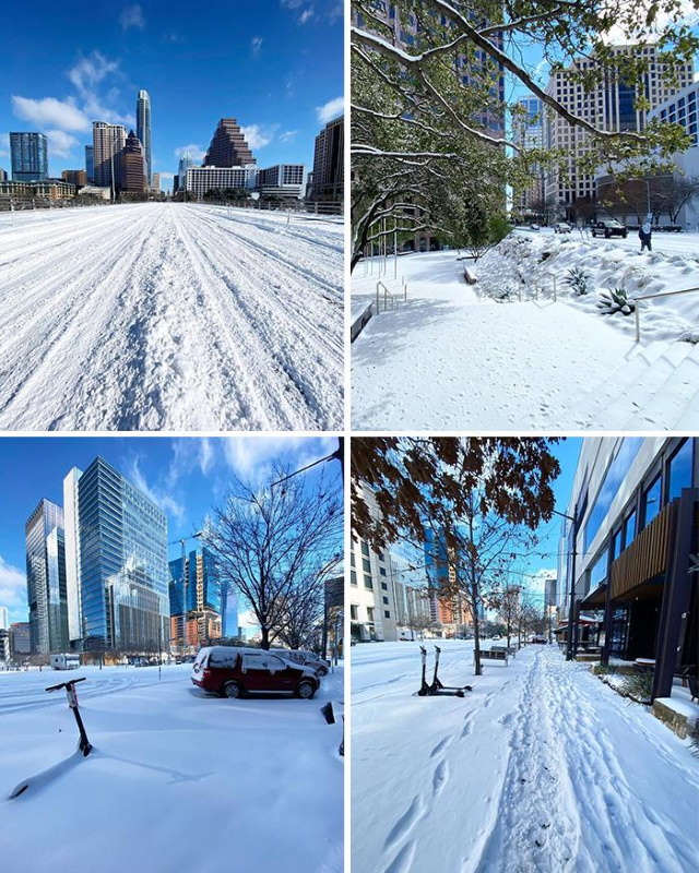 Imagens do inverno 2020-21 no Texas
