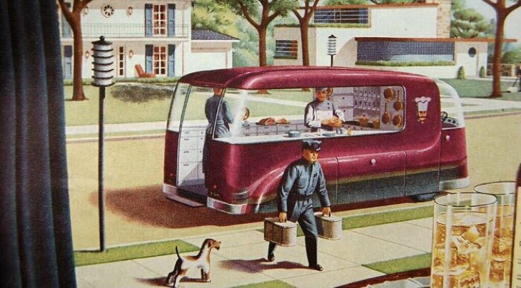 Future Predictions 1940s vision of the future of food delivery
