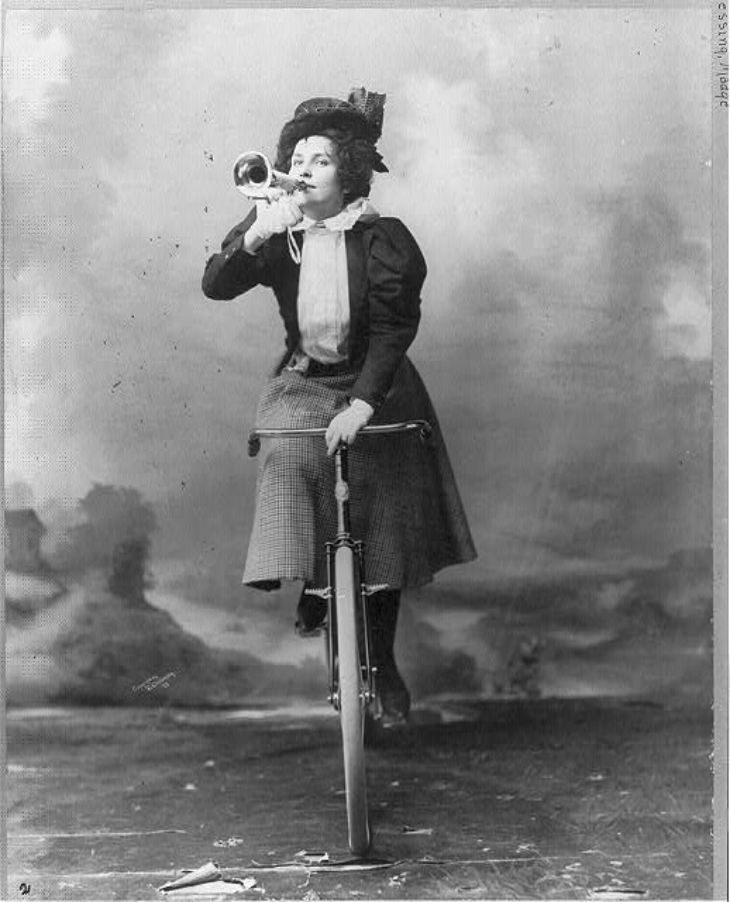 1880-1900 Fotos de bicicleta Atriz britânica Madge Lessing, 1898