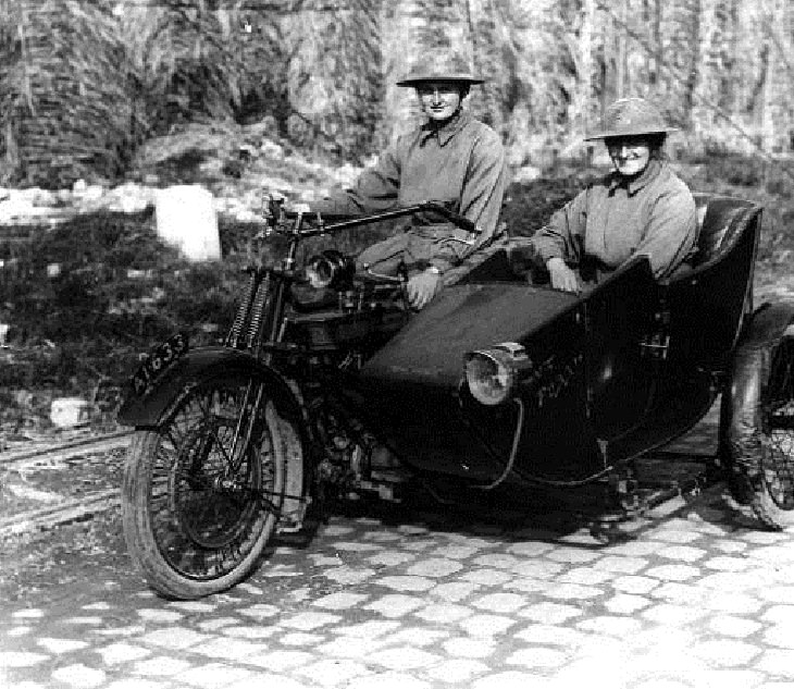 Motocicletas na Primeira Guerra Mundial Royal Enfield com sidecar