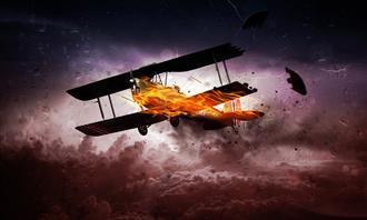 Teste de aventura: avião em chamas