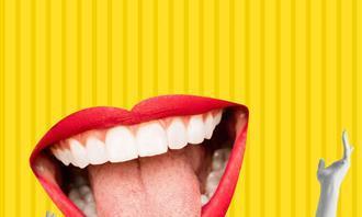 Teste de mentalidade: boca saindo da língua